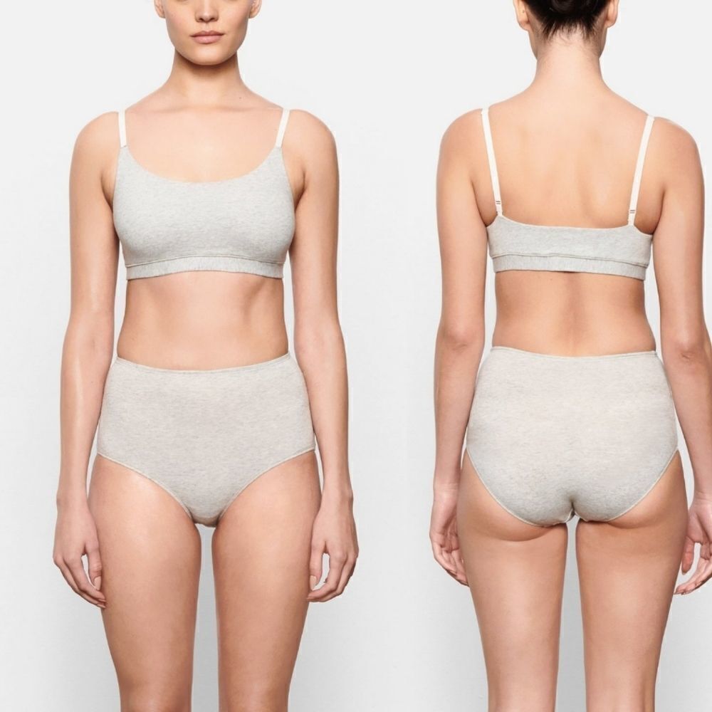 Skims COTTON JERSEY FULL BRIEF Grey XXS
